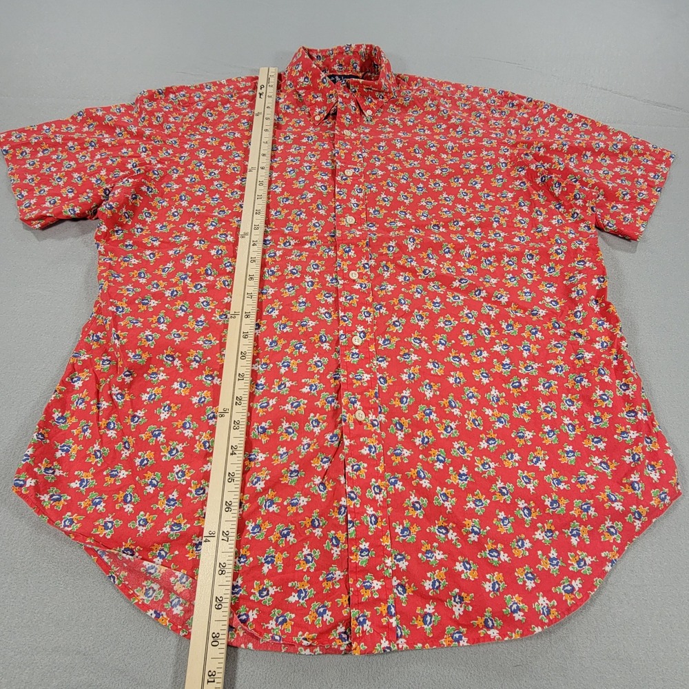Ralph Lauren Classic Fit Floral Button Down Shirt Coastal Preppy Men's XL Red - Picture 5 of 7